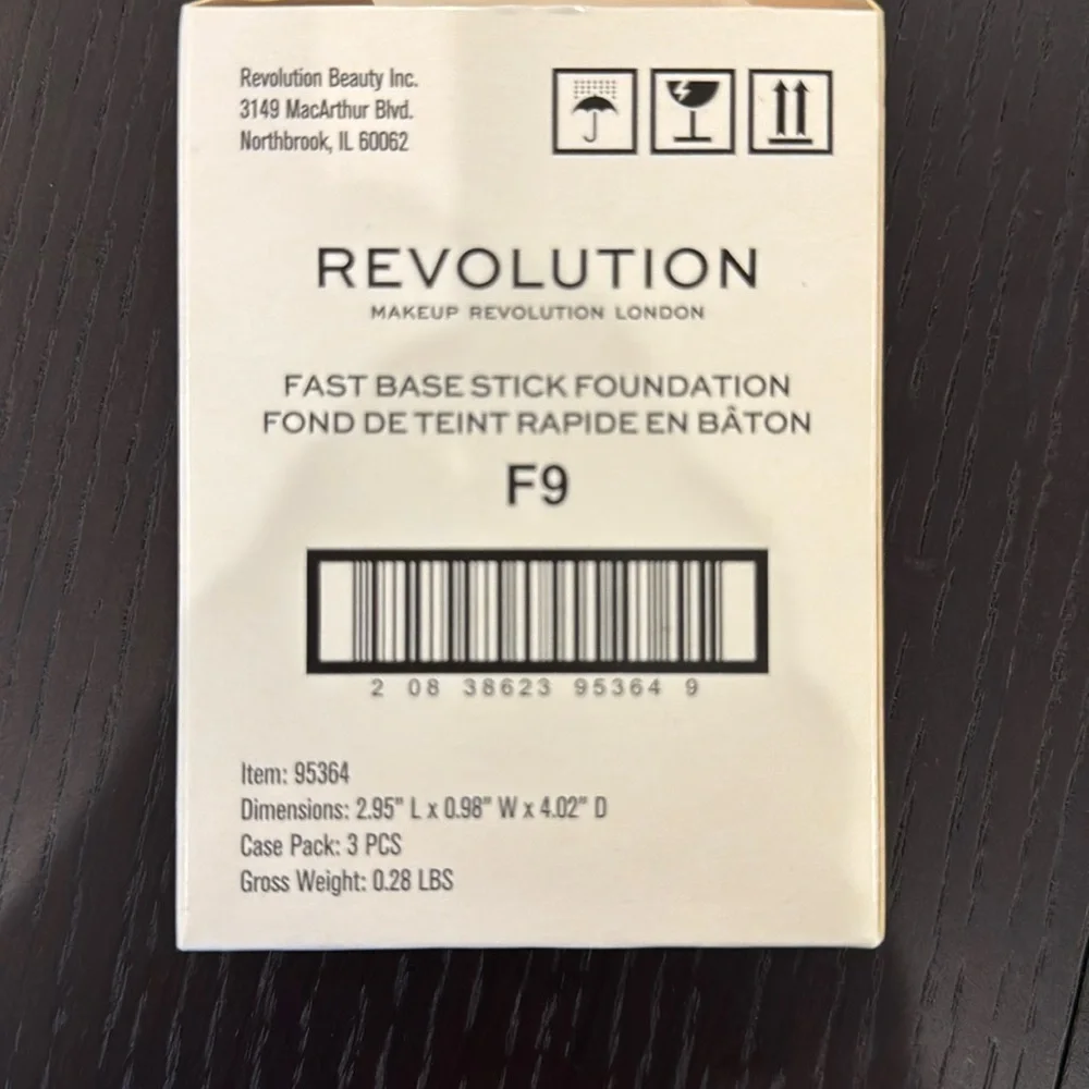 1 Piece - REVOLUTION Fast Base Stick Foundation New Sealed - medium shade F9